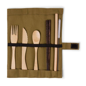 Bamboo nomad cutlery set