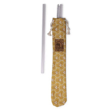 Load image into Gallery viewer, Pouch with 2 glass straws and a cleaning brush made in France
